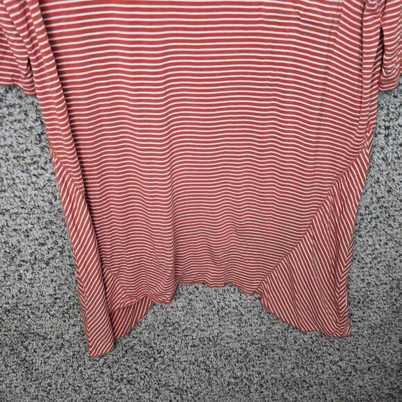 Soft Surroundings Top Womens Large Red Scoop Neck Striped Stretch Casual Ladies - Picture 5 of 7